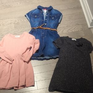 Girls Guess Denim & H&M 3 Piece Dress Bundle - Size 8 Like New Holiday + Casual